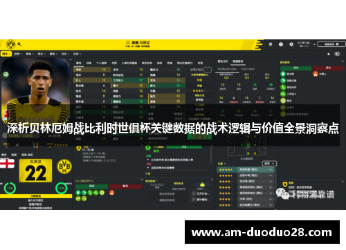深析贝林厄姆战比利时世俱杯关键数据的战术逻辑与价值全景洞察点